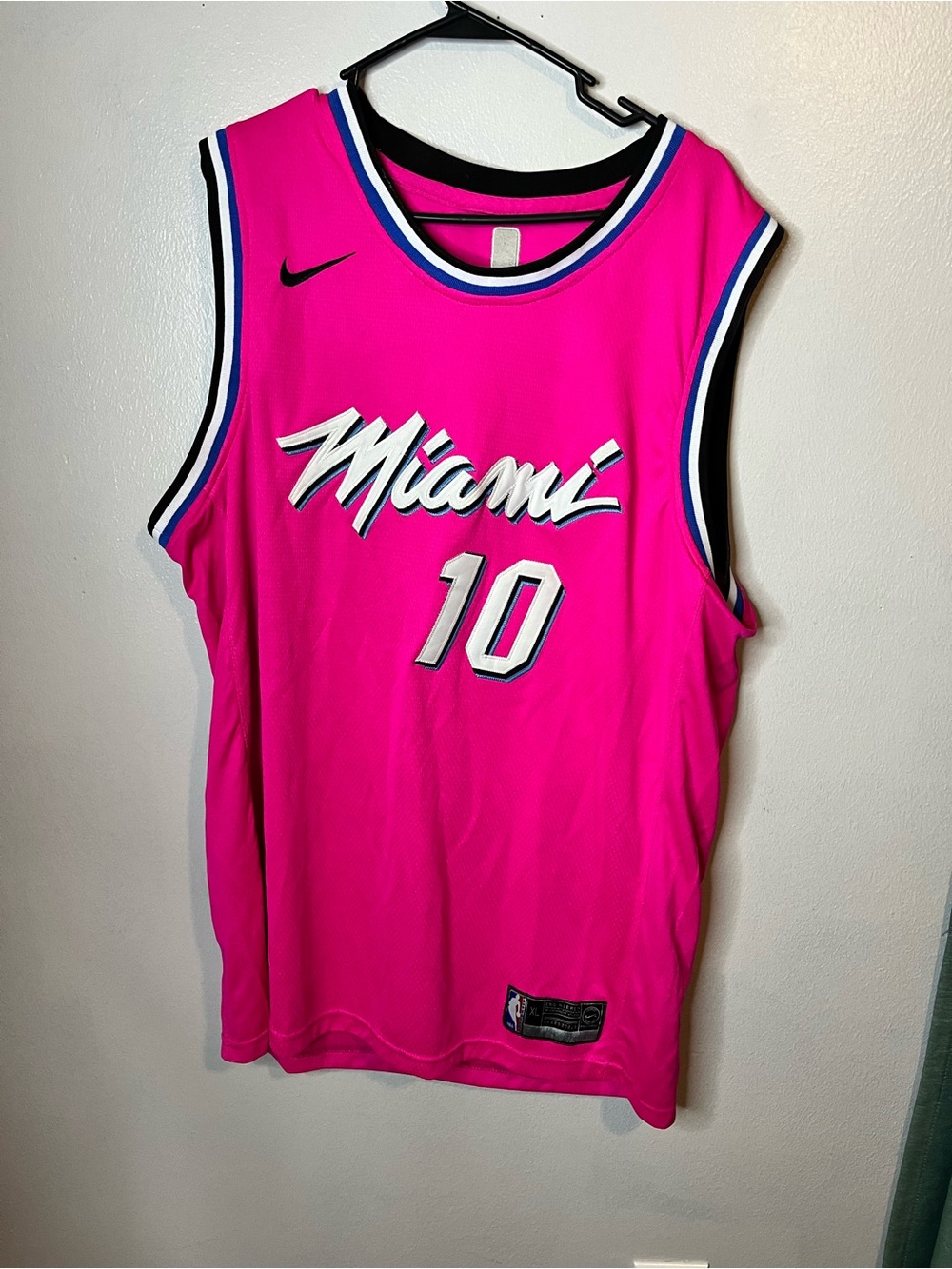 Nike Miami Heat 10 Tim Hardaway Miami Vice Pink Sunset Basketball Jersey Size XL